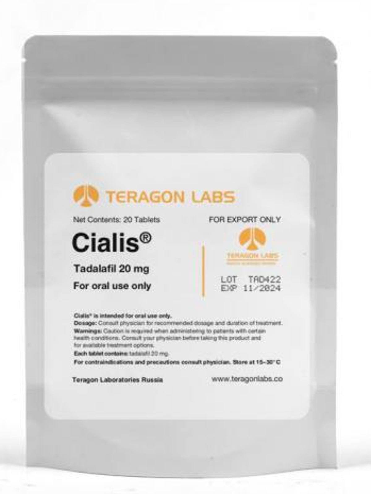 Teragon Labs - Cialis 20mg/tab 20tabs