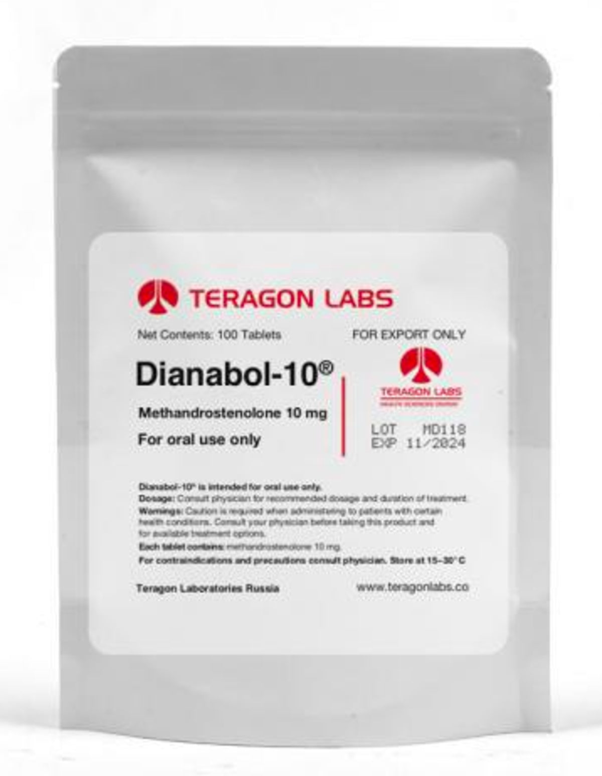 Teragon Labs - Dbol 10mg/tab 100tabs